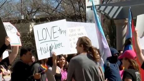 West Texas A&M students protest in support of allowing a drag queen show to happen on campus.