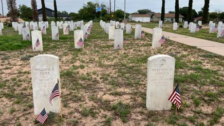 Veterans' graves at Belvedere Cemetery on Arden Road in San Angelo on May 27, 2023.