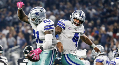 Ezekiel Elliot and Dallas Cowboys Quarterback Dak Prescott