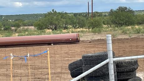 A colossal 42-inch pipeline, known as the Matterhorn Express, is currently under construction in southern Tom Green County, as seen on Oct. 20, 2023 near Guinn Road south of Knickerbocker.