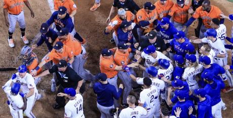 Houston Astros versus the Texas Rangers