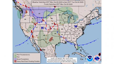 The Weather Chart on the morning of Oct. 23, 2023