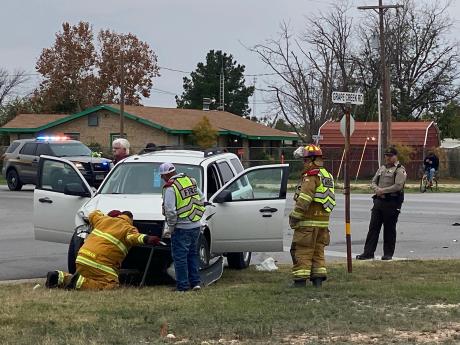 Crash at Grape Creek Road and FM 2105 Intersection on Nov. 25, 2023.