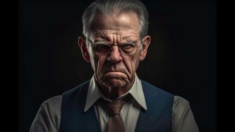 An outlandish illustration of an old judge