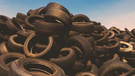 Old Tires to be Recycled (Courtesy Recycling Today)