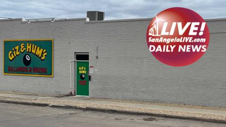 Giz & Hum's Bar on W. Beauregard in San Angelo, Texas where a girlfriend rammed her car into her boyfriend. 