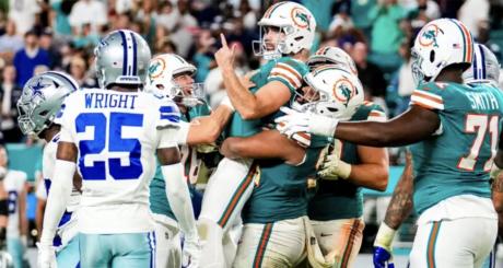 Dallas loses on a late field goal versus the Dolphins in Miami