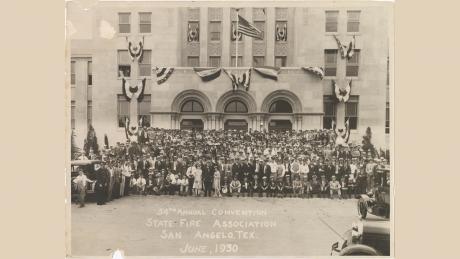 The San Angelo City Hall in June 1930 for the 54th Annual Convention of the State Fire Association.