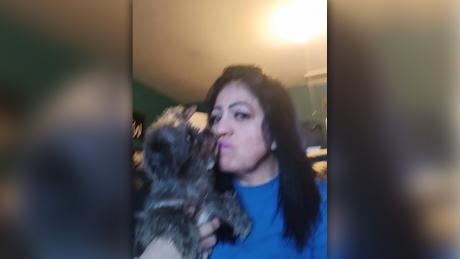 Elisa Gonzales reunited with her dog named "Pepe."