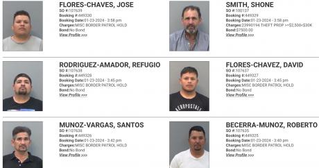 Illegal Alien Mugshots 1.23.24 (Courtesy TGCSO)