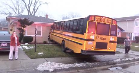 Bus Crash Through House