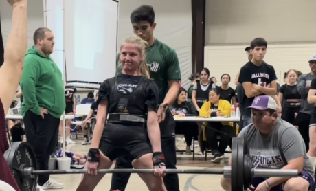 Irion County Lady Hornet Zoe Baumann heads to the State Powerlifting Meet!