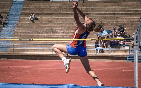 Central Lady Cats Sydney Crooks in the High Jump at San Angelo Relays 2024