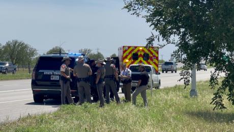 Law enforcement finishes the arrest of a man with a warrant on US 67 north near the county jail on May 7, 2024.