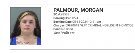 Morgan Palmour Criminal Negligent Homicide (Mugshot TGCSO)