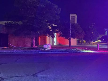 Downtown Drunk Driver Downs a Power Pole
