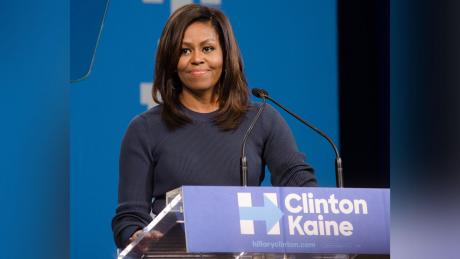 Michelle Obama speaks at a Hillary Clinton presidential campaign rally at Southern New Hampshire University, October 13, 2016.