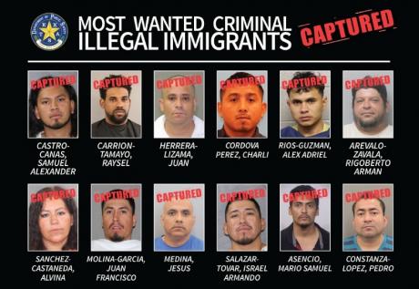 The Texas Department of Public Safety announced the capture of a dozen wanted criminal illegal immigrants of interest across the state Wednesday, July 3, 2024.