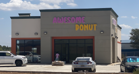 Business- Awesome Donut Shop puts up signs
