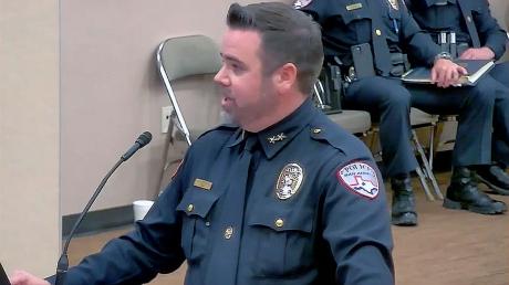 Police Chief Travis Griffith begs for more money during public comments at the July 16, 2024 city council meeting.