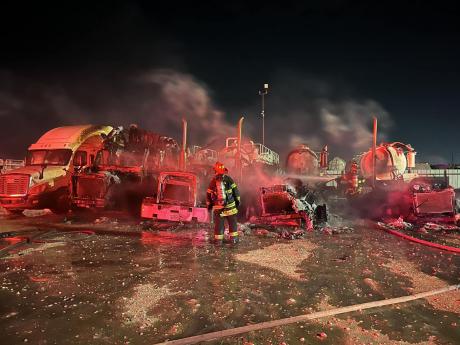 Four Tractor-Trailers Catch Fire in Odessa