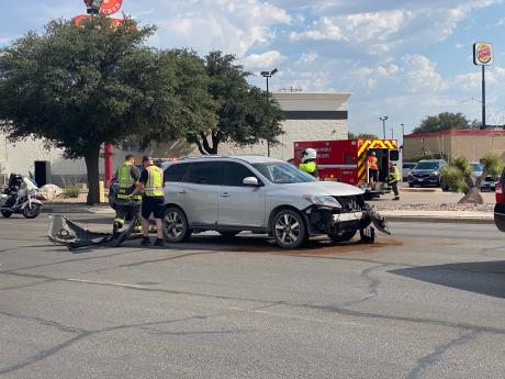 A crash on Koenigheim Avenue sent one person to the hospital Friday in San Angelo.