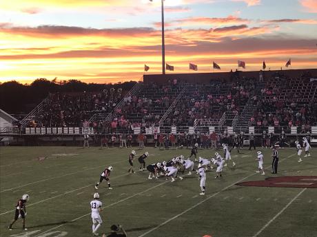 The Ballinger and Brady football teams play in a 2021 game.