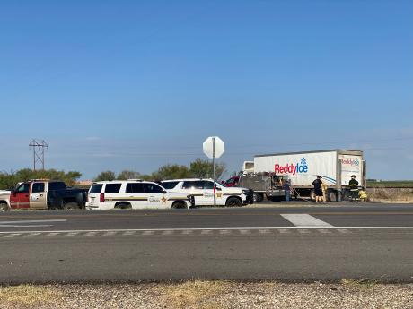 Semi Truck Hauling Ice Catches Fire, Ignites Grass Fires on Houston Harte Expressway