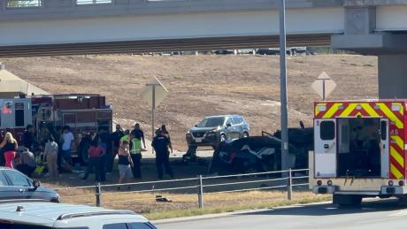 A rollover crash involving two vehicles occurred on Houston Harte at about 10 a.m. Friday morning.