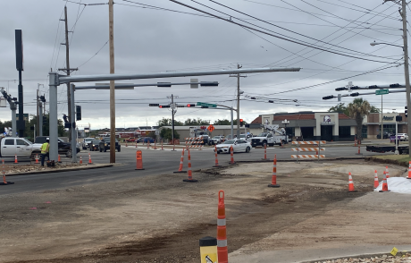 Construction at Knickerbocker Road and South Jackson Street