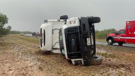 Wine Truck Takes a Spill in San Angelo