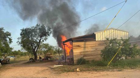 The fire that destroyed Rosa Coronado's trailer home in July 2024.