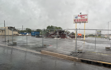Crews Demo Building for New Chick-Fil-A