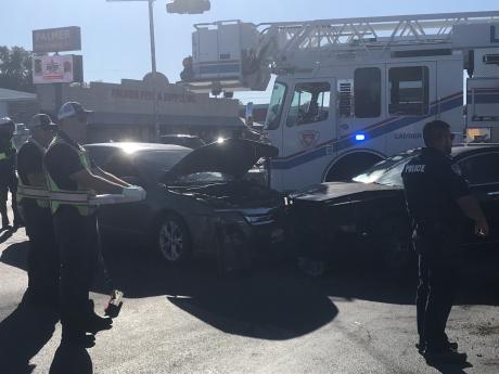 A two-car crash on North Chadbourne Street caused both drivers to be taken to the hospital Tuesday, Oct. 1.