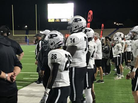 Odessa Permian players watch from the sideline during their game against Central on Friday, Oct. 18, 2024, at San Angelo Stadium.