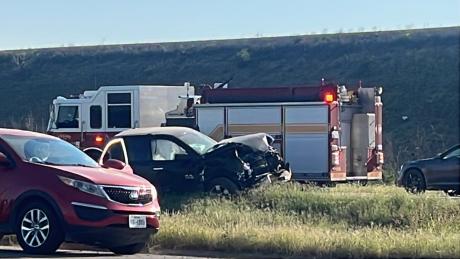 Two Pickups Collide on US 87 at FM 2105 on Oct 8, 2024.