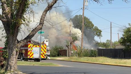 A garage went up in flames in north San Angelo on Wednesday, Oct. 16, after a fire engulfed the building.