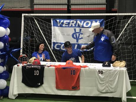 San Angelo Central’s Colter Farmer signed Tuesday to play baseball at Vernon College.