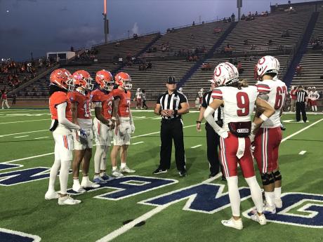 Lightning midway through the first quarter has delayed the San Angelo Central and Odessa High football game.