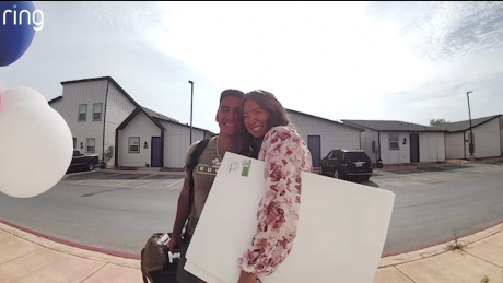 San Angelo Military Wife Reunites with Husband After Deployment, Capturing Moment on Camera