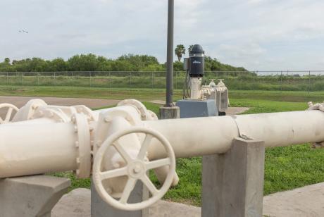 Wells pump groundwater at the North Alamo Water Supply Corp. water treatment facility in Edinburg on July 16, 2024. 