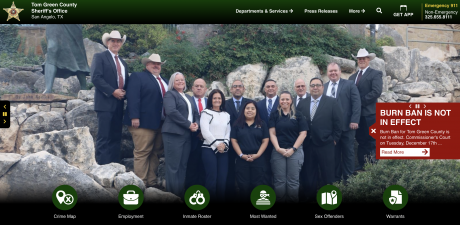 Residents can now track crime hotspots, view inmate bookings, and submit crime tips online thanks to the Tom Green County Sheriff’s Office’s newly upgraded, mobile-friendly website launched on December 5, 2024.