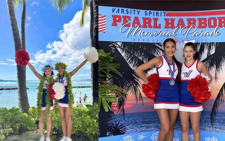 Two Reagan County cheerleaders, Amaya Gonzales and Savanah Sanchez, represented their school and community in the prestigious Pearl Harbor Memorial Parade held in Honolulu, Hawaii.