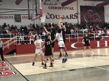 The Reagan County boys basketball team ran away with a 69-24 win over Christoval on Tuesday, Jan. 28, 2025, to take over first place in the District 7-2A standings.