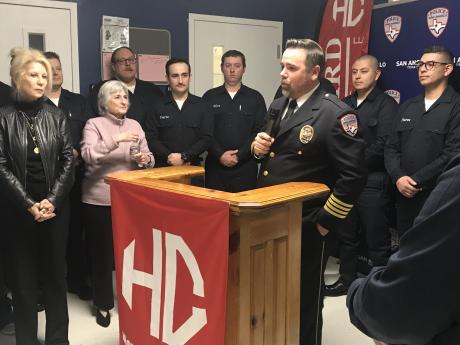 Police Chief Travis Griffith speaks at Wednesday's ribbon-cutting ceremony commemorating the San Angelo Police Department relocating its academy to Howard College.