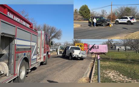 A two-vehicle crash at the intersection of Marx Street and East 21st Street on Thursday resulted in two people being transported for medical treatment.