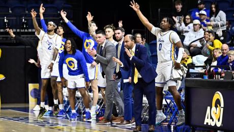 The Angelo State University men’s basketball team pulled off a pair of wins last week, including an upset of No. 5-ranked Dallas Baptist, to keep its Lone Star Conference Tournament title hopes alive.