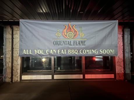 A new Korean barbecue restaurant, Oriental Flame Korean BBQ & More, is set to open in San Angelo. A banner announcing “ALL YOU CAN EAT BBQ COMING SOON!” now hangs outside 4217 College Hills Blvd., the former location of GoGo GoGi Korean BBQ.