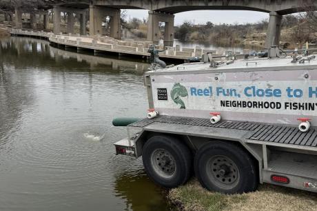 The Texas Parks and Wildlife Department stocked the Concho River with rainbow trout in downtown San Angelo on Friday, which it announced will be the final stocking of the 2024-25 season.