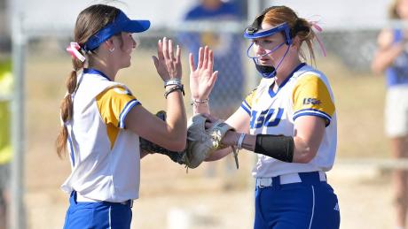 The Angelo State University softball team improved to 4-0 in Lone Star Conference play following a sweep of No. 20-ranked Oklahoma Christian and Cameron over the weekend.